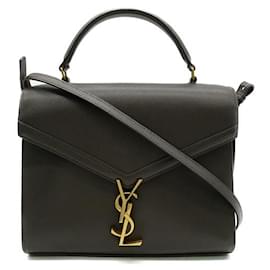 Yves Saint Laurent-Mini-Tasche „Cassandra“ mit Monogramm-Grau
