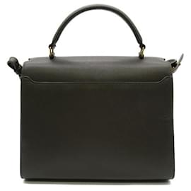 Yves Saint Laurent-Mini Monogram Cassandra Top Handle Bag-Grey