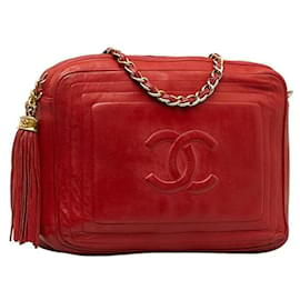 Chanel-Kameratasche mit CC Quaste-Rot