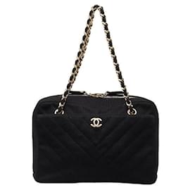 Chanel-CC Chevron Pocket Camera Bag-Black
