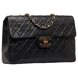 Chanel-Maxi sac classique à rabat unique-Noir