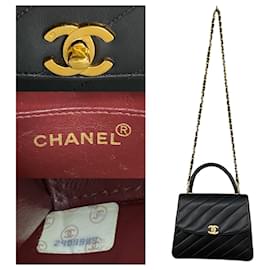 Chanel-CC Chevron Top Handle Bag-Black