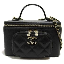 Chanel-Vanity Case Caviale CC-Nero