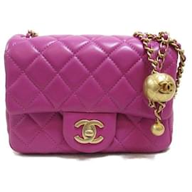 Chanel-CC Mini Matelasse Flap Bag-Purple