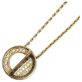 Dior-Crystal CD Pendant Necklace-Golden