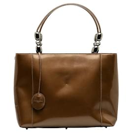 Dior-Malice Patent Tote Bag-Brown