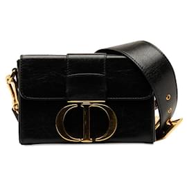 Dior-Leather Montaigne 30 Crossbody Bag-Black