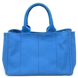 Prada-Canapa Logo Tote Bag-Blue
