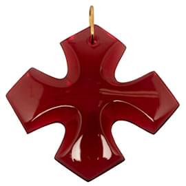 & Other Stories-Glass Occitane Cross Pendant-Red