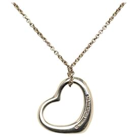 Tiffany & Co-Open Heart Pendant Necklace-Silvery