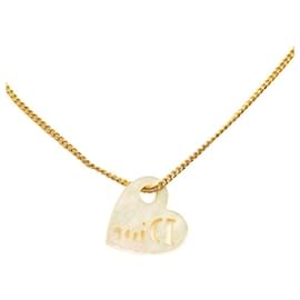 Dior-Shell Heart Pendant Necklace-Golden