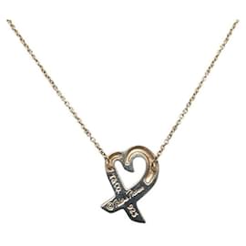Tiffany & Co-Silberne liebevolle Herz-Anhänger-Halskette-Silber