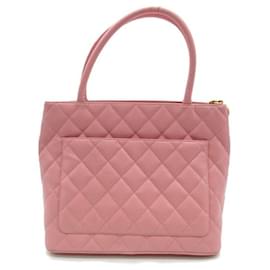 Chanel-CC Caviar Tote Bag-Pink