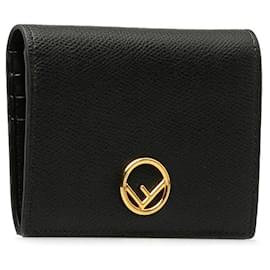 Fendi-F is Fendi Compact  Bi-Fold Leather Wallet-Black