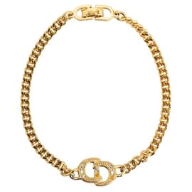Dior-Crystal CD Chain Link Bracelet-Golden
