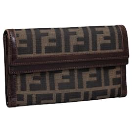 Fendi-Lange Brieftasche aus Zucca-Segeltuch-Braun