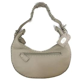 Fendi-Selleria Chain Shoulder Bag-Grey