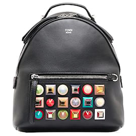 Fendi-Mini By The Way Leather Backpack-Black