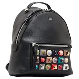 Fendi-Mini By The Way Leather Backpack-Black