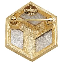 Givenchy-3D Cube Brooch-Silvery