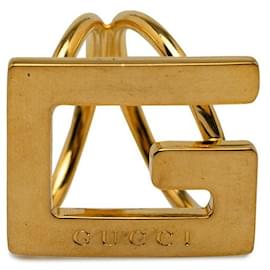 Gucci-Anillo para bufanda con logo G-Dorado