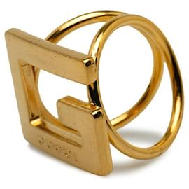 Gucci-G Logo Scarf Ring-Golden