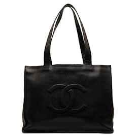 Chanel-Bolsa de tela CC Caviar-Negro