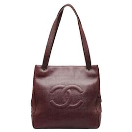 Chanel-CC Caviar Tote Bag-Red