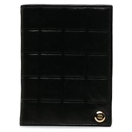Chanel-Square Quilt Card Case-Black