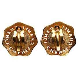 Chanel-Clip-Ohrringe mit CC-Logo und Kunstperlen-Golden