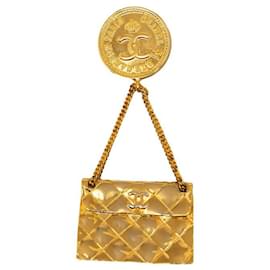 Chanel-CC Matelasse Bag Brooch-Golden