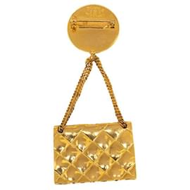 Chanel-CC Matelasse Bag Brooch-Golden