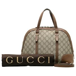 Gucci-GG Supreme Dome Bag-Brown