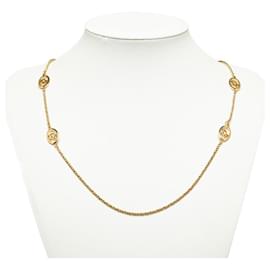 Dior-Logo Station Chain Necklace-Golden