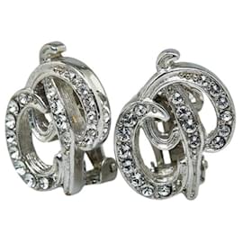 Dior-Crystal CD Clip On Earrings-Silvery