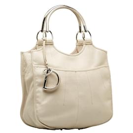 Dior-Leather Handbag-White