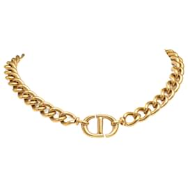 Dior-Collar de cadena con logo CD-Dorado