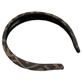 Fendi-Zucca Canvas Headband-Brown