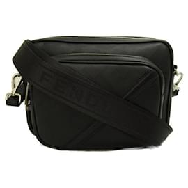 Fendi-Leather Crossbody Bag-Black
