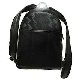 Fendi-Leather Chiodo Shadow Diagonal Backpack-Black