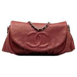 Chanel-CC Caviar Half Moon Chain Bag-Pink,Golden