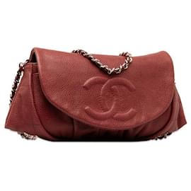 Chanel-CC Caviar Half Moon Chain Bag-Pink,Golden