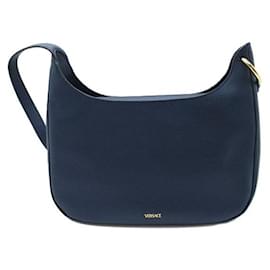 Versace-Medusa Leather Shoulder Bag-Blue