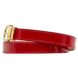 Louis Vuitton-Gürtel mit Monogramm-Vernis-Muster-Rot