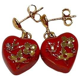 Louis Vuitton-Heart Stud Earrings-Red