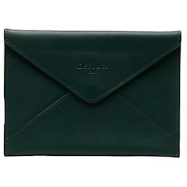 Berluti-Leather Envelope Clutch-Green
