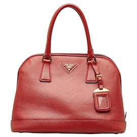 Prada-Saffiano Lux Dome Bag-Red