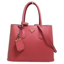 Prada-Mittelgroße Tasche mit Saffiano-Cuir-Futter-Pink