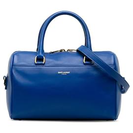 Yves Saint Laurent-Klassische Baby-Reisetasche aus Leder-Blau