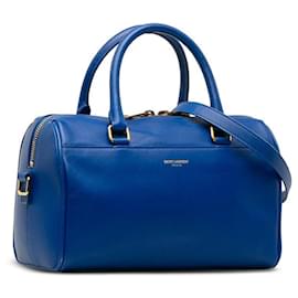 Yves Saint Laurent-Bolsa de couro clássica para bebê-Azul